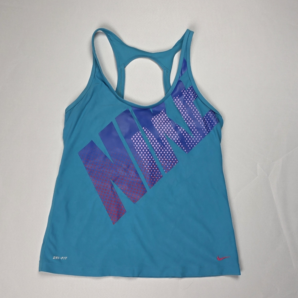 Nike Dri Fit Athletic Tank Shelf Bra Workout Top Size Large